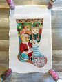 Vintage Miriam Andrade Handpainted Toys Gifts Needlepoint Christmas Stocking Canvas Teddy Bear Doll Jack in the Box Holiday Decor