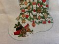 Handpainted Needlepoint Stocking Canvas MELISSA SHIRLEY Acorn Tree 2045 with THREADS Holiday Craft Kit, Birds Cardinals Squirrel