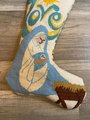 Handmade Stocking New VTG Late 60's NATIVITY Holy Night Mother Child Needlepoint Christmas Stocking