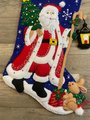 Christmas Stocking | Finished BUCILLA Santa with Lantern | Handmade Holiday Stocking | 86903E Custom Embroidered Stocking