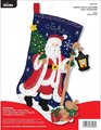 Christmas Stocking | Finished BUCILLA Santa with Lantern | Handmade Holiday Stocking | 86903E Custom Embroidered Stocking