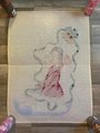NEW VTG Barbara Elmore RARE Handpainted Christmas Needlepoint Stocking Canvas Angel Holiday Stocking Doves Harp