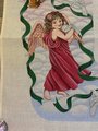 NEW VTG Barbara Elmore RARE Handpainted Christmas Needlepoint Stocking Canvas Angel Holiday Stocking Doves Harp