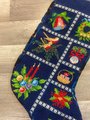 Vintage Handmade Christmas Stocking RARE SUSAN TREGLOWN Mid-80s Bells Wreath Doves Needlepoint Stocking Embroidered Stockings Custom