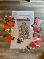 Handpainted Needlepoint Stocking Canvas MELISSA SHIRLEY Acorn Tree 2045 with THREADS Holiday Craft Kit, Birds Cardinals Squirrel