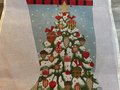 Handpainted Needlepoint Stocking Canvas MELISSA SHIRLEY Acorn Tree 2045 with THREADS Holiday Craft Kit, Birds Cardinals Squirrel