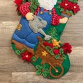 Christmas Stocking, Finished Bucilla Kit, GARDEN SANTA Handmade, #85428 Stocking