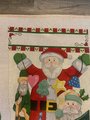 New Vintage ALEXA? Christmas Stocking Oodles of Santa Handpainted Needlepoint Canvas W/ Ornament Holiday Decor