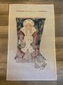 New Vintage MELISSA SHIRLEY DESIGNS Handpainted Christmas Stocking Hannah Rose Mrs. Claus with Gifts Holiday Sock Canvas