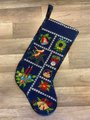 Vintage Handmade Christmas Stocking RARE SUSAN TREGLOWN Mid-80s Bells Wreath Doves Needlepoint Stocking Embroidered Stockings Custom