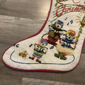 Christmas Stocking Vintage 1970's CREWEL WORK Finished Elsa Williams Carolers #00188 Needlepoint Holiday Decor