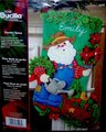 Christmas Stocking, Finished Bucilla Kit, GARDEN SANTA Handmade, #85428 Stocking