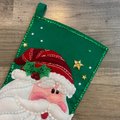 New Christmas Stocking HANDMADE Finished Felt Kit SANTA Finished Felt Dimensions Felt Works 08124 Holiday Custom Stocking