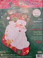 New Christmas Stocking HANDMADE Finished Felt Kit SANTA Finished Felt Dimensions Felt Works 08124 Holiday Custom Stocking