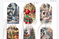 Retro Vintage Lady Christmas Tags Printable Gift Tags Large & Small Hang Tags Vintage Christmas Digital Junk Journal