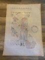 New Vintage ALEXA? Christmas Stocking Oodles of Santa Handpainted Needlepoint Canvas W/ Ornament Holiday Decor