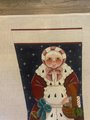 New Vintage MELISSA SHIRLEY DESIGNS Handpainted Christmas Stocking Hannah Rose Mrs. Claus with Gifts Holiday Sock Canvas