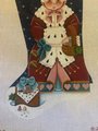 New Vintage MELISSA SHIRLEY DESIGNS Handpainted Christmas Stocking Hannah Rose Mrs. Claus with Gifts Holiday Sock Canvas