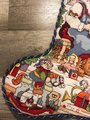 New Christmas Stocking Counted Cross Stitch HANDMADE KOOLER DESIGN Santa's Workshop Needlepoint Holiday Stocking #2682 Holiday Decor