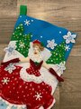 Christmas Stocking New Finished Bucilla CHRISTMAS SKATE 86979E 18in Ice Figure Skating a Felt Holiday Stocking