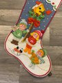 Retro Christmas Stocking, FINISHED Vintage Bucilla Kit, JUMBO Winter's Playmates Stocking 2810, Personalized Stockings, Embroidered Stocking
