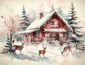 Christmas Printable Pages, Deer, Farm Rustic Vintage Holidays, Junk Journals, Vintage Scrapbooks, Digital Junk Journal, PNG & PDF Files