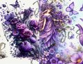 Fairies Junk Journal, Purple Junk Journal Kit, Digital Papers, Instant Printable Paper, Fairy Digital Paper Kit, PDF & PNG Files