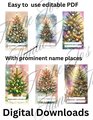 Easy EDITABLE Christmas Gift Tags, Christmas Tree Holiday Gift Tag Template, Personalized Christmas Tag 2 x 3.5", PDF Format