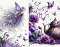 Fairies Junk Journal, Purple Junk Journal Kit, Digital Papers, Instant Printable Paper, Fairy Digital Paper Kit, PDF & PNG Files