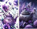 Fairies Junk Journal, Purple Junk Journal Kit, Digital Papers, Instant Printable Paper, Fairy Digital Paper Kit, PDF & PNG Files