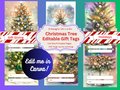 Easy EDITABLE Christmas Gift Tags, Christmas Tree Holiday Gift Tag Template, Personalized Christmas Tag 2 x 3.5", PDF Format