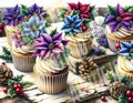 Christmas Cupcakes, Christmas Junk Journal Kit, Junk Journaling Printables, Instant Digital Download, Cupcake Clipart, 12 Designs