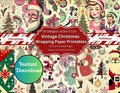 Christmas Junk Journal Kit, Vintage Wrapping Paper Junk Journal Printables, Christmas Printables, Christmas Digitals, Holiday Printables,