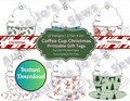 Christmas Gift Tags, Holiday Gift Tags, Christmas Tags, Whipped Cream Coffee Cup Printables, Junk Journal, Holiday Tags, Instant Download
