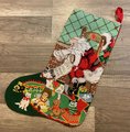 Custom Christmas Stocking, NEW Vintage 1990 Candamar Designs, Santa & Toys 30641 Something Special Holiday Stocking, Personalized Stocking