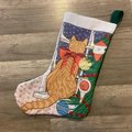 Custom Christmas Stocking, NEW Handmade Vintage 1986 Crewel Candamar Designs, Cat in Window 40207 Something Special Holiday Stocking