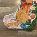Custom Christmas Stocking, NEW Handmade Vintage 1986 Crewel Candamar Designs, Cat in Window 40207 Something Special Holiday Stocking