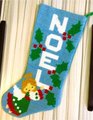 Custom Christmas Stocking, Vintage Bernat NOEL Handmade Needlepoint Holiday Christmas Stocking