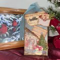 Vintage Christmas Gift Tags, Loaded Junk Journal Tags, Handmade Scrapbooking Ephemera, Retro Holiday Tag, Journal Supplies, Ready to Ship!