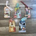 Handmade Christmas Gift Tags, Loaded Junk Journal Tags, Journal Supplies, Vintage Scrapbooking Ephemera, Vintage Holiday Tag, Ready to Ship!