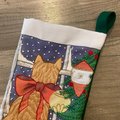 Custom Christmas Stocking, NEW Handmade Vintage 1986 Crewel Candamar Designs, Cat in Window 40207 Something Special Holiday Stocking