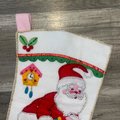 Finished JUMBO Christmas Stocking, Bucilla SANTA TRAIN 20" Embroidered Stockings, Traditional Stockings, Holiday Decor