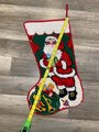 JUMBO Christmas Stocking, New BUCILLA Handmade Needlepoint Santa with Bag 60547 Holiday Stocking Circa 1970's Holiday Decor