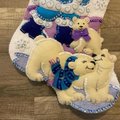 New Christmas Stocking Handmade ARCTIC SANTA Embroidered Stocking Finished Bucilla Kit Felt Winter Art Decor Polar Bears