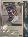 New Christmas Stocking Vintage HANDMADE Dimensions HAPPY SNOWMAN Needlepoint Stocking Holiday Stocking