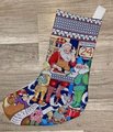 New Christmas Stocking Counted Cross Stitch SANTA IN WORKSHOP Needlepoint Holiday Stocking Holiday Decor