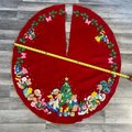 Handmade Vintage Tree Skirt, Finished Bucilla TEDDY BEARS Tree Skirt, Table Cover #83136 Handmade Tree Rocking Horse Toys Noel
