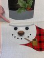 Christmas Stocking New Rare LIZ Handpainted Vintage Snowman with Top Hat Pipe Needlepoint Christmas Stocking Canvas Decor Signed Canvas
