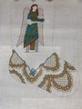 NEW VTG Handpainted Angel Christmas Needlepoint Stocking Canvas Angel Holiday Stocking Harp