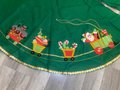 LeeWards Vintage 1971 Tree Skirt, Handmade Santa's Express Train Tree Skirt, Table Cover Handmade Tree Rocking Horse Toys Noel